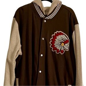 NWOT Men’s 2XL Roebuck & Co. Hooded Brown Varsity Jacket